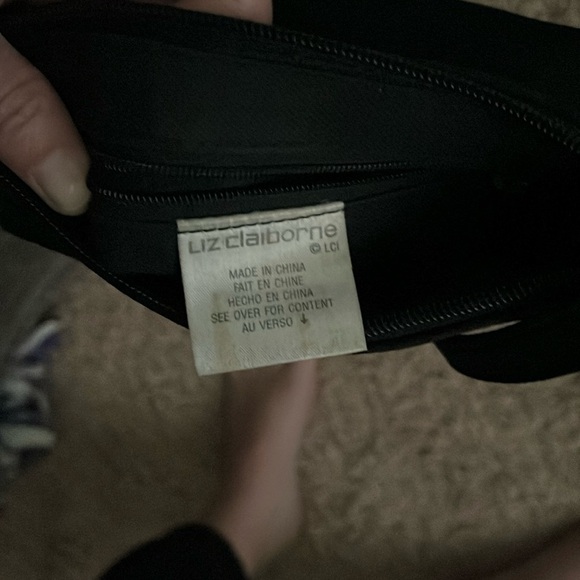 Y2K Liz Claiborne black purse with NIB purse scarf black and white - Picture 7 of 7